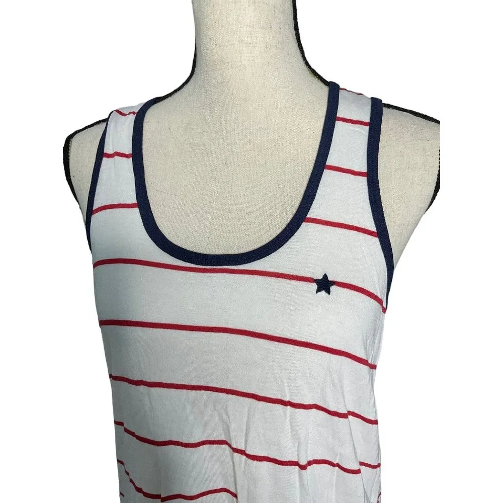 PJ Salvage Shirt Womens Medium Red White Blue Sleeveless Tank Top Star Patriotic - Picture 2 of 4